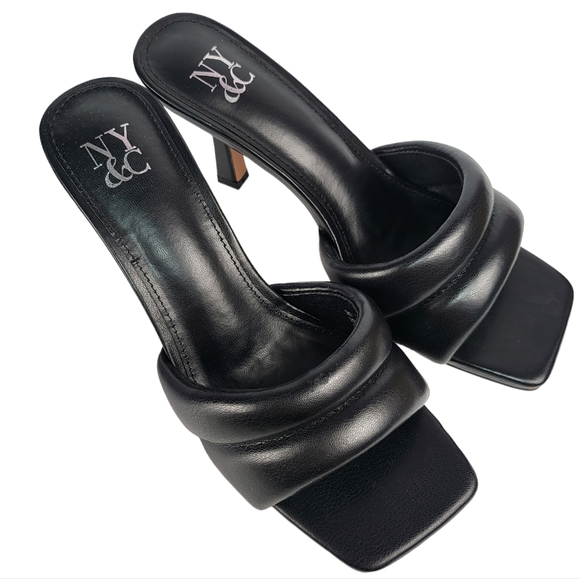 New York and Company Evelina Dress Sandals Black 7.5 - Picture 3 of 4
